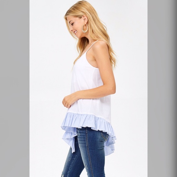 LAST 2!! 💕Fun Asymmetrical Ruffle Hem Tunic! - Picture 3 of 5